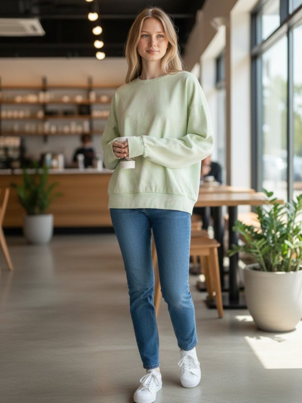 Anthropologie Daily Practice So Good Sweatshirt Mint Size XL NWT